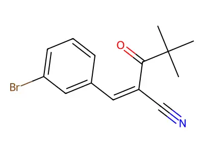 2-(2,2-Dimethylpropanoyl)-3-(3-bromophenyl)prop-2-enenitrile structure