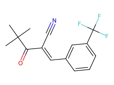 4,4-Dimethyl-3-oxo-2-[[3-(trifluoromethyl)phenyl]methylene]pentanenitrile structure