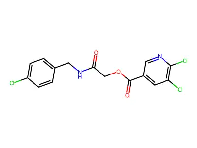 [2-[(4-Chlorophenyl)methylamino]-2-oxoethyl] 5,6-dichloropyridine-3-carboxylate structure