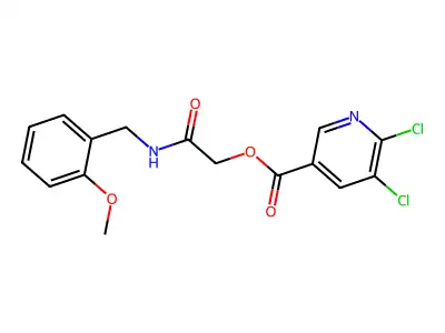 {[(2-Methoxyphenyl)methyl]carbamoyl}methyl 5,6-dichloropyridine-3-carboxylate structure