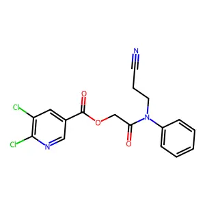 [(2-Cyanoethyl)(phenyl)carbamoyl]methyl 5,6-dichloropyridine-3-carboxylate structure