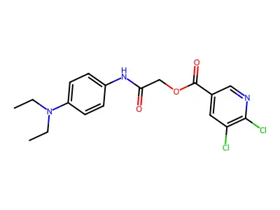 {[4-(Diethylamino)phenyl]carbamoyl}methyl 5,6-dichloropyridine-3-carboxylate structure