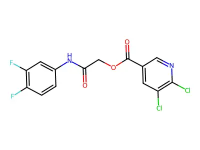 [(3,4-Difluorophenyl)carbamoyl]methyl 5,6-dichloropyridine-3-carboxylate structure
