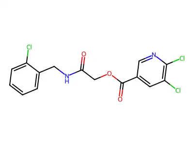 {[(2-Chlorophenyl)methyl]carbamoyl}methyl 5,6-dichloropyridine-3-carboxylate structure