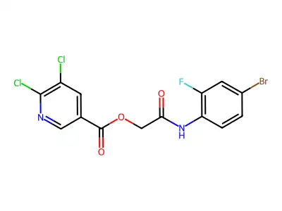 [(4-Bromo-2-fluorophenyl)carbamoyl]methyl 5,6-dichloropyridine-3-carboxylate structure