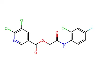 [(2-Chloro-4-fluorophenyl)carbamoyl]methyl 5,6-dichloropyridine-3-carboxylate structure