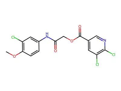 [(3-Chloro-4-methoxyphenyl)carbamoyl]methyl 5,6-dichloropyridine-3-carboxylate structure