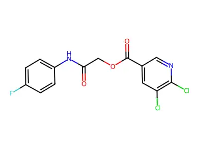 [(4-Fluorophenyl)carbamoyl]methyl 5,6-dichloropyridine-3-carboxylate structure