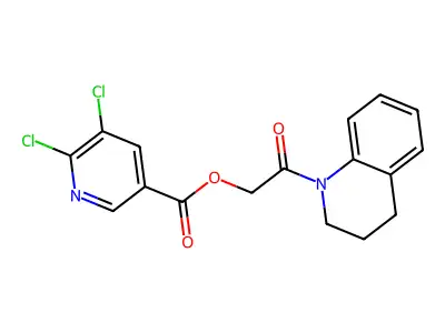 [2-(3,4-dihydro-2H-quinolin-1-yl)-2-oxoethyl] 5,6-dichloropyridine-3-carboxylate structure
