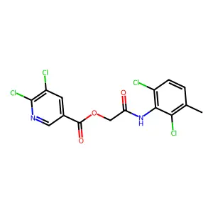 (2,6-dichloro-3-methyl-phenyl)carbamoylmethyl 5,6-dichloropyridine-3-carboxylate structure