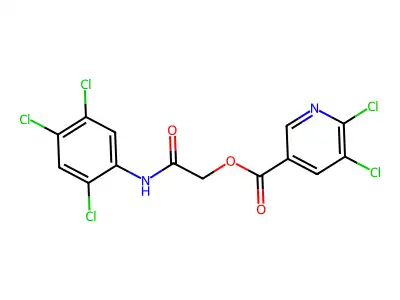 [2-Oxo-2-(2,4,5-trichloroanilino)ethyl] 5,6-dichloropyridine-3-carboxylate structure