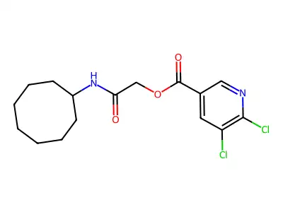 (Cyclooctylcarbamoyl)methyl 5,6-dichloropyridine-3-carboxylate structure
