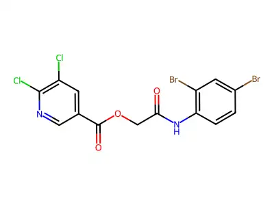 [(2,4-Dibromophenyl)carbamoyl]methyl 5,6-dichloropyridine-3-carboxylate structure