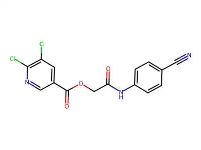 [(4-Cyanophenyl)carbamoyl]methyl 5,6-dichloropyridine-3-carboxylate structure