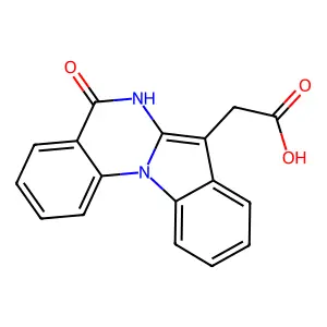 (5-Oxo-5,6-dihydroindolo(1,2-a)quinazolin-7-yl)acetic acid structure