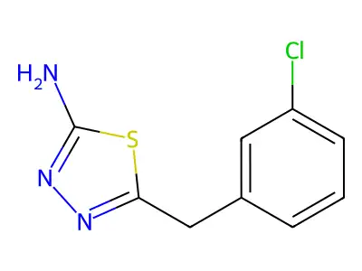 5-[(3-Chlorophenyl)methyl]-1,3,4-thiadiazol-2-amine structure