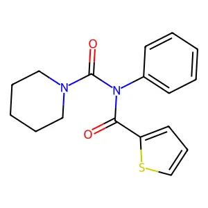 N-phenyl-N-(thiophene-2-carbonyl)piperidine-1-carboxamide structure