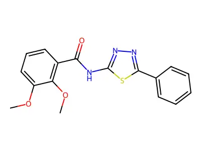 2,3-dimethoxy-N-(5-phenyl-1,3,4-thiadiazol-2-yl)benzamide structure