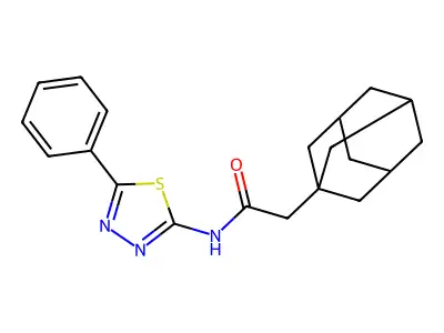 2-(1-adamantyl)-N-(5-phenyl-1,3,4-thiadiazol-2-yl)acetamide structure
