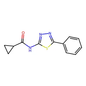 N-(5-phenyl-1,3,4-thiadiazol-2-yl)cyclopropanecarboxamide structure