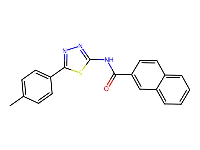 N-[5-(4-methylphenyl)-1,3,4-thiadiazol-2-yl]naphthalene-2-carboxamide structure