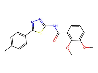 2,3-dimethoxy-N-[5-(4-methylphenyl)-1,3,4-thiadiazol-2-yl]benzamide structure