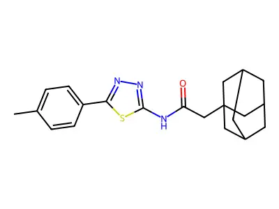 2-(1-adamantyl)-N-[5-(4-methylphenyl)-1,3,4-thiadiazol-2-yl]acetamide structure
