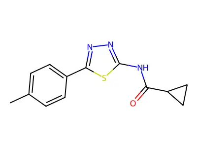 N-[5-(4-methylphenyl)-1,3,4-thiadiazol-2-yl]cyclopropanecarboxamide structure