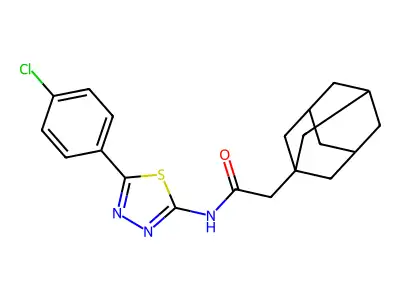 2-(1-adamantyl)-N-[5-(4-chlorophenyl)-1,3,4-thiadiazol-2-yl]acetamide structure