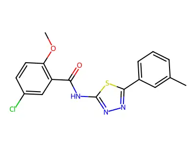 5-chloro-2-methoxy-N-[5-(3-methylphenyl)-1,3,4-thiadiazol-2-yl]benzamide structure