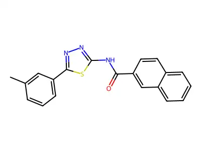 N-[5-(3-methylphenyl)-1,3,4-thiadiazol-2-yl]naphthalene-2-carboxamide structure