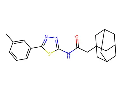 2-(1-adamantyl)-N-[5-(3-methylphenyl)-1,3,4-thiadiazol-2-yl]acetamide structure