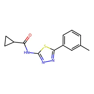 N-[5-(3-methylphenyl)-1,3,4-thiadiazol-2-yl]cyclopropanecarboxamide structure