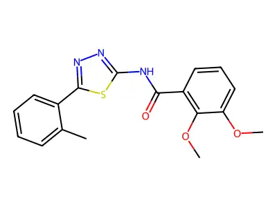 2,3-dimethoxy-N-(5-(o-tolyl)-1,3,4-thiadiazol-2-yl)benzamide structure