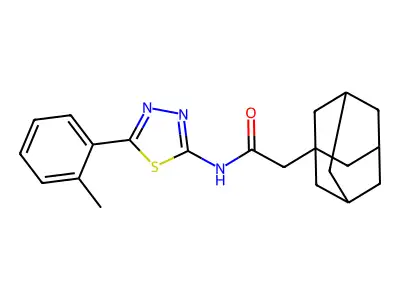 2-(1-adamantyl)-N-[5-(2-methylphenyl)-1,3,4-thiadiazol-2-yl]acetamide structure