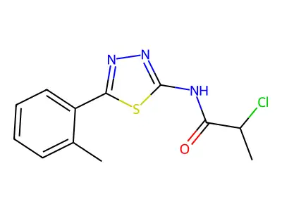 2-chloro-N-[5-(2-methylphenyl)-1,3,4-thiadiazol-2-yl]propanamide structure