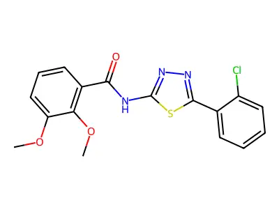 N-(5-(2-chlorophenyl)-1,3,4-thiadiazol-2-yl)-2,3-dimethoxybenzamide structure
