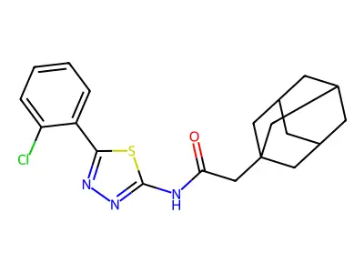 2-(1-adamantyl)-N-[5-(2-chlorophenyl)-1,3,4-thiadiazol-2-yl]acetamide structure