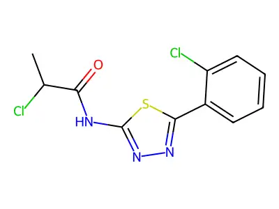 2-chloro-N-[5-(2-chlorophenyl)-1,3,4-thiadiazol-2-yl]propanamide structure