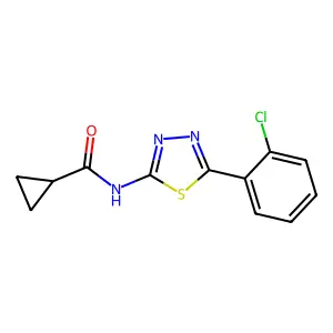N-[5-(2-chlorophenyl)-1,3,4-thiadiazol-2-yl]cyclopropanecarboxamide structure