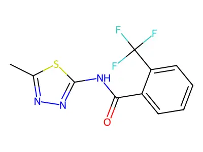 N-(5-methyl-1,3,4-thiadiazol-2-yl)-2-(trifluoromethyl)benzamide structure