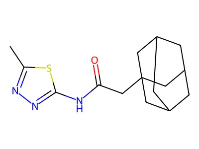 2-(1-adamantyl)-N-(5-methyl-1,3,4-thiadiazol-2-yl)acetamide structure