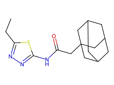 2-(1-adamantyl)-N-(5-ethyl-1,3,4-thiadiazol-2-yl)acetamide structure