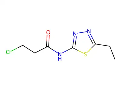 3-chloro-N-(5-ethyl-1,3,4-thiadiazol-2-yl)propanamide structure