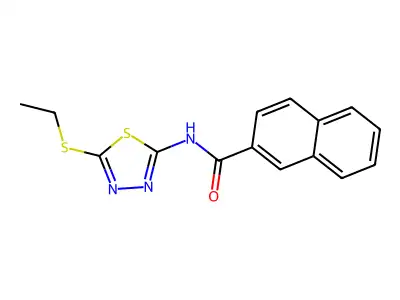 N-(5-(ethylthio)-1,3,4-thiadiazol-2-yl)-2-naphthamide structure