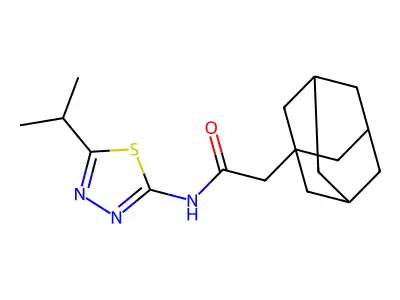 2-(adamantan-1-yl)-N-[5-(propan-2-yl)-1,3,4-thiadiazol-2-yl]acetamide structure