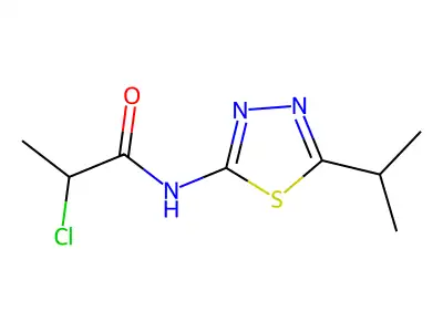 2-chloro-N-(5-isopropyl-1,3,4-thiadiazol-2-yl)propanamide structure