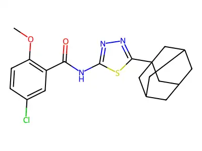 N-[5-(1-adamantyl)-1,3,4-thiadiazol-2-yl]-5-chloro-2-methoxybenzamide structure