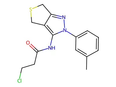 3-chloro-N-[2-(3-methylphenyl)-4,6-dihydrothieno[3,4-c]pyrazol-3-yl]propanamide structure