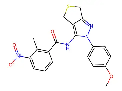 N-(2-(4-methoxyphenyl)-4,6-dihydro-2H-thieno[3,4-c]pyrazol-3-yl)-2-methyl-3-nitrobenzamide structure